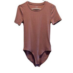 Gap Modern Bodysuit Short Sleeve Mauve Smoke Purple NWT Size Small